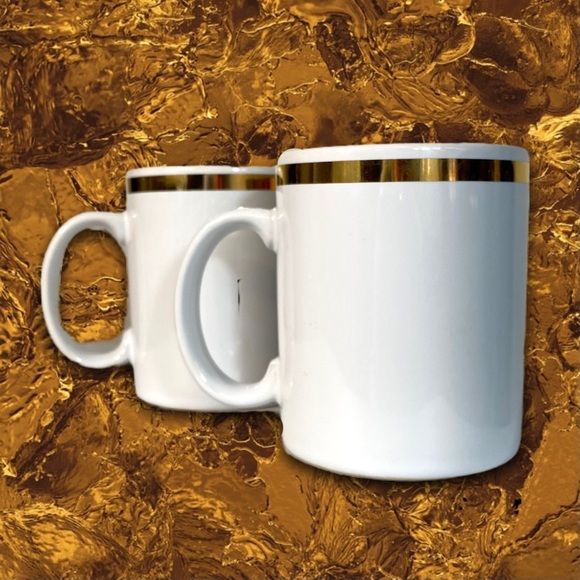 Eddie Bauer 🌲gold trim coffee mug set of two with gold trim - Picture 3 of 5